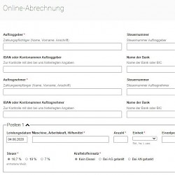 Bitte tragen Sie hier Ihre Abrechnung ein